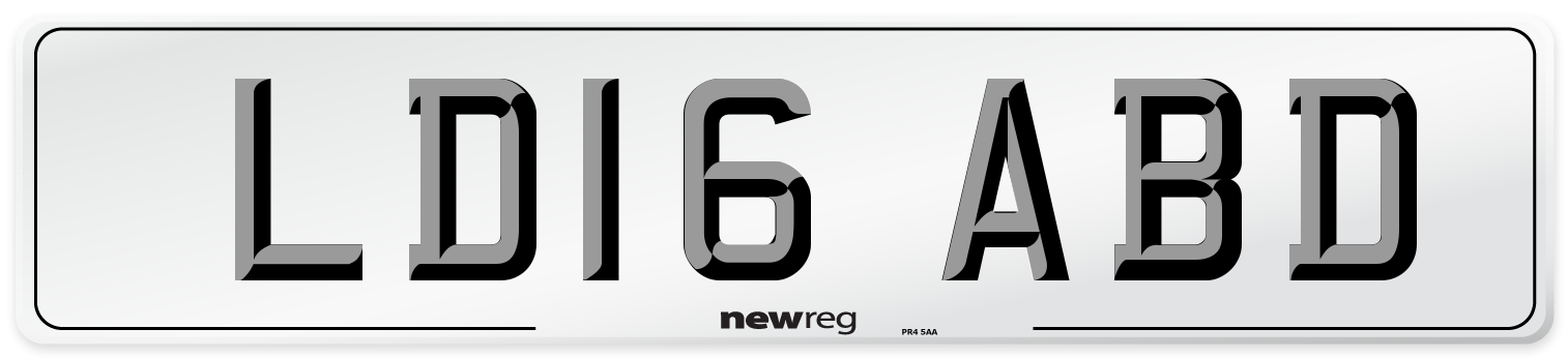 LD16 ABD Number Plate from New Reg